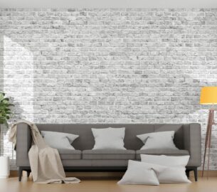 Mur Briques Blanches Mur de briques blanches dans un salon moderne